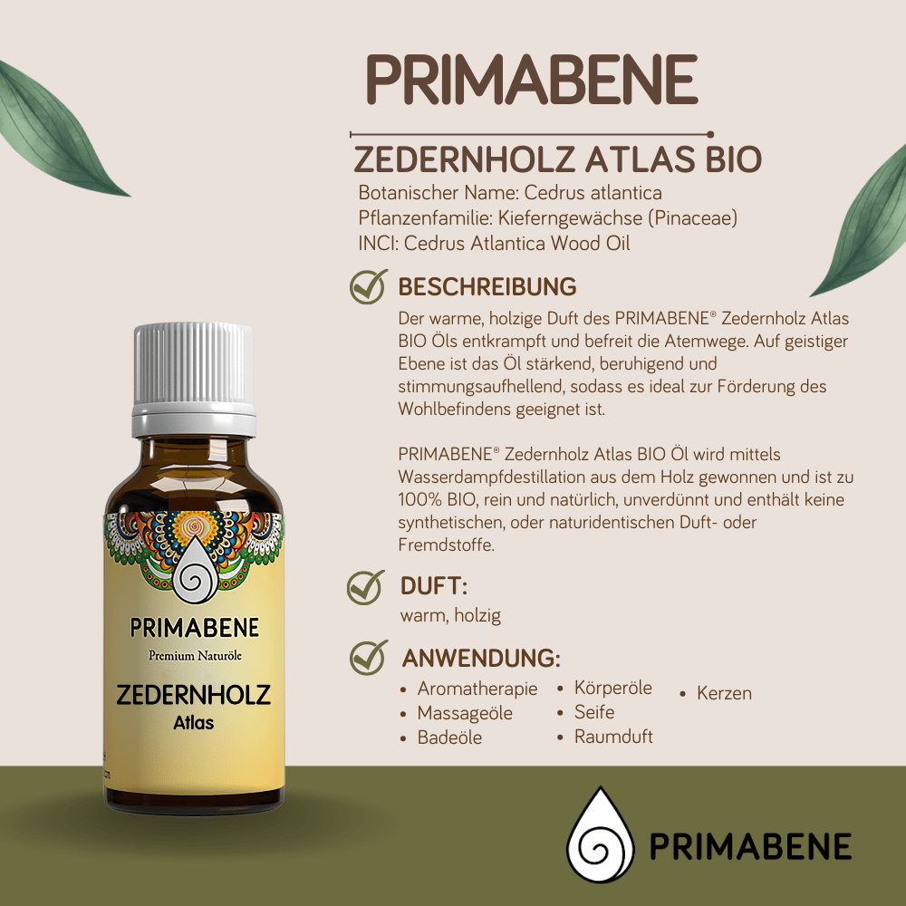 Bild von Zedernholz, Atlas Bio , 100% rein ätherisches Öl